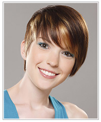 Model with short straight hair